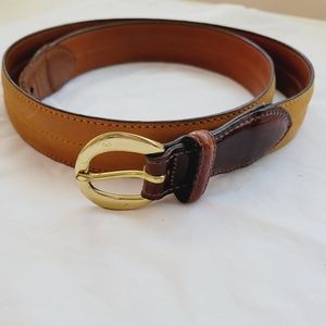 Men's leather belt brown nu buck 38 USA